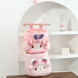 My Sweet piano X My melody fuzzy hanging storage bag